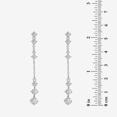 Cubic Zirconia Sterling Silver Drop Earrings