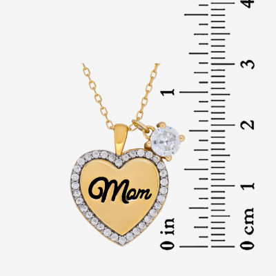 Womens 2 CT. T.W. Cubic Zirconia 18K Gold Over Silver Heart 2-pc. Jewelry Set