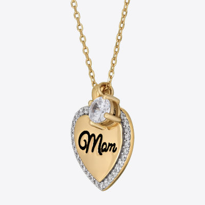 Womens 2 CT. T.W. Cubic Zirconia 18K Gold Over Silver Heart 2-pc. Jewelry Set