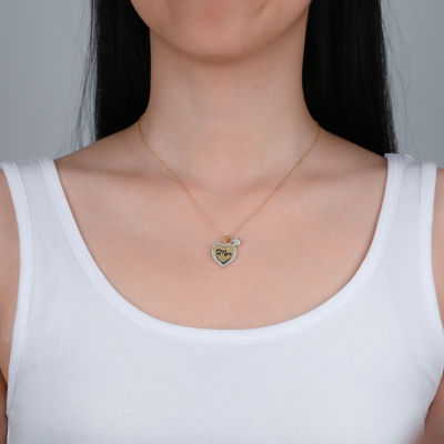 Womens 2 CT. T.W. Cubic Zirconia 18K Gold Over Silver Heart 2-pc. Jewelry Set