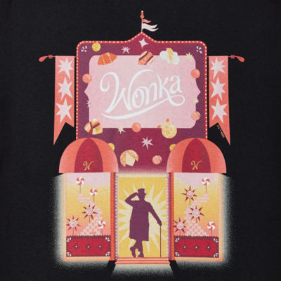 Juniors Wonka The Movie Womens Crew Neck Short Sleeve Willy Graphic T-Shirt