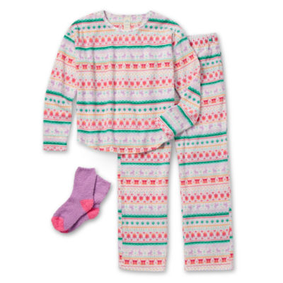 Thereabouts Little & Big Girls Adaptive Easy-on + Easy-off 3-pc. Pant Pajama Set
