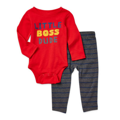 Okie Dokie Baby Boys 2-pc. Crew Neck Long Sleeve Bodysuit Set