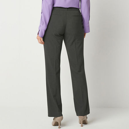 Liz Claiborne Audra Tailored Straight Fit Straight Trouser, 18 Petite, Gray