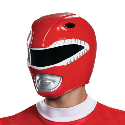 Unisex Adult Adults Red Power Ranger Helmet - Mighty Morphin Costume Accessory