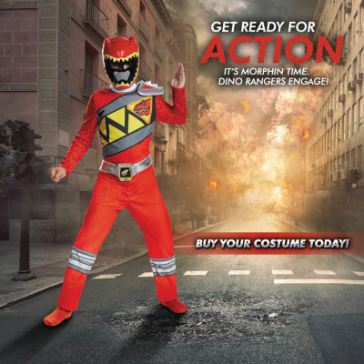 Boys Dino Charge Red Classic Costume