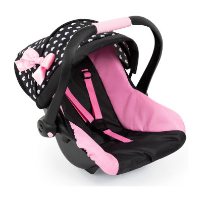 Bayer Design Deluxe Car Seat With Black & Pink Hearts Toy Playset