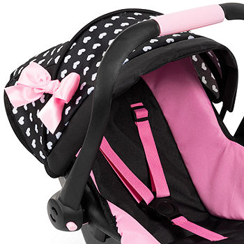 Bayer Design Deluxe Car Seat With Black & Pink Hearts Toy Playset