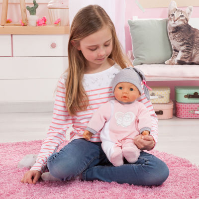 Bayer Design 18 Inch Baby Doll Sheep Pink & Grey Toy Playset
