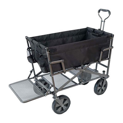 Mac Sports Sports Double Decker Black Wagon - Utility Garden Cart