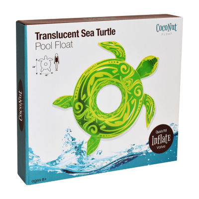 Coconut Float Green Translucent Sea Turtle Water Accessory Pool Float