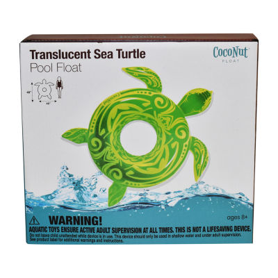 Coconut Float Green Translucent Sea Turtle Water Accessory Pool Float