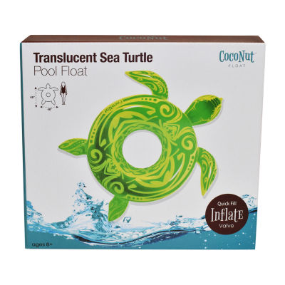 Coconut Float Green Translucent Sea Turtle Water Accessory Pool Float