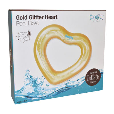 Coconut Float Gold Glitter Heart Pool Float