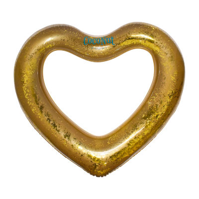 Coconut Float Gold Glitter Heart Pool Float