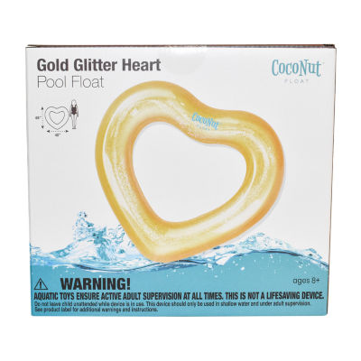 Coconut Float Gold Glitter Heart Pool Float