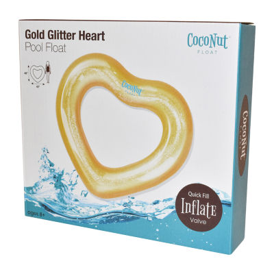 Coconut Float Gold Glitter Heart Pool Float