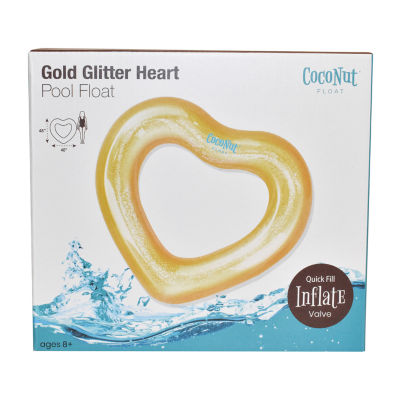 Coconut Float Gold Glitter Heart Pool Float