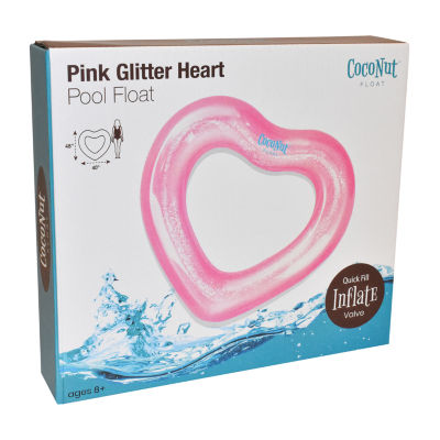 Coconut Float Pink Glitter Heart Pool Float
