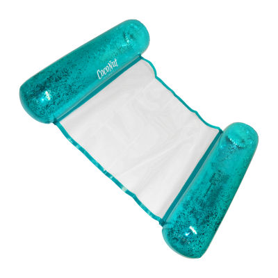 Coconut Float Aqua Glitter Hammock Lounger Pool Float