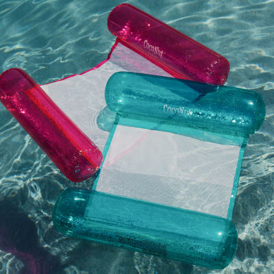 Coconut Float Aqua Glitter Hammock Lounger Pool Float