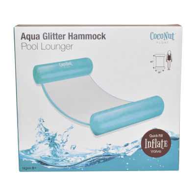 Coconut Float Aqua Glitter Hammock Lounger Pool Float