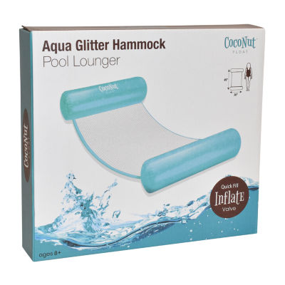 Coconut Float Aqua Glitter Hammock Lounger Pool Float