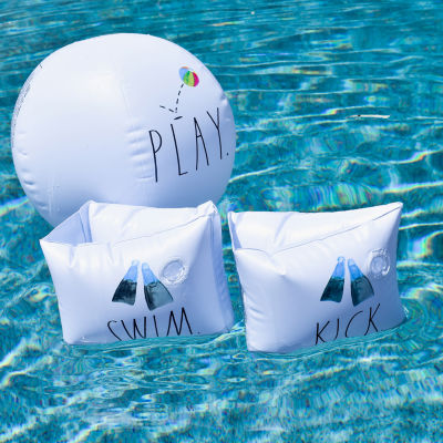 Rae Dunn Swim Kick Play Water Wings N Beach Ball 2-pc. Pool Floats