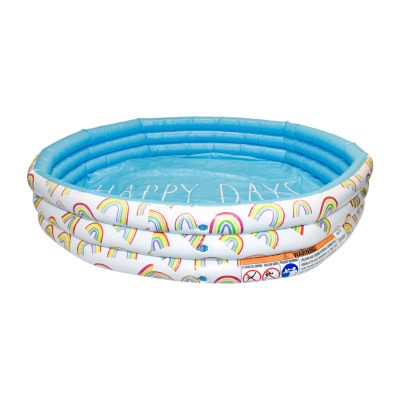 Rae Dunn Happy Days Aqua Rainbow Mini Pool Inflatable Pool