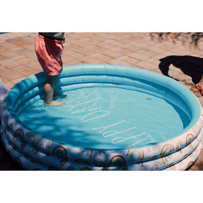 Rae Dunn Happy Days Aqua Rainbow Mini Pool Inflatable Pool