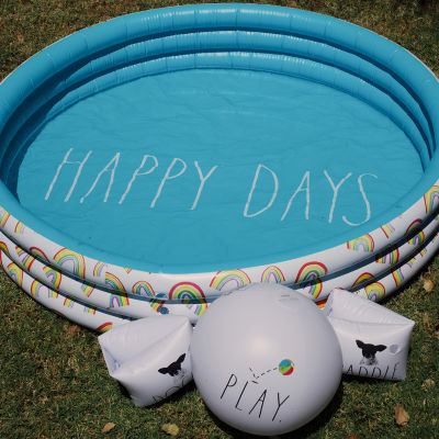 Rae Dunn Happy Days Aqua Rainbow Mini Pool