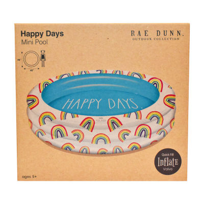 Rae Dunn Happy Days Aqua Rainbow Mini Pool Inflatable Pools