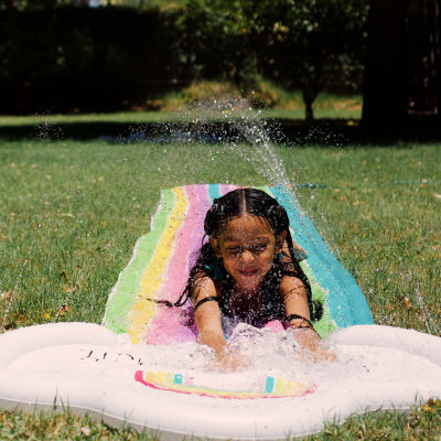 Rae Dunn Splish Splash Rainbow Slide & Ride Water Slide