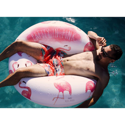 Rae Dunn Pink Flamingo Inflatable Jumbo Pool Tube Pool Float