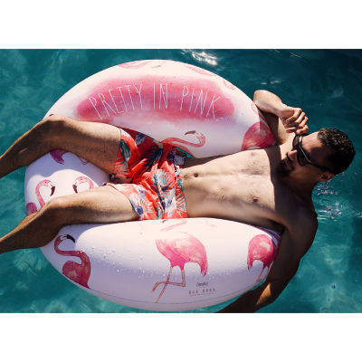 Rae Dunn Pink Flamingo Inflatable Jumbo Pool Tube Pool Floats