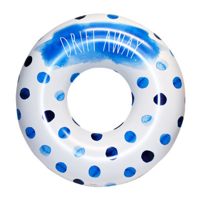 Rae Dunn Indigo Polka Dot Inflatable Jumbo Pool Tube Pool Float