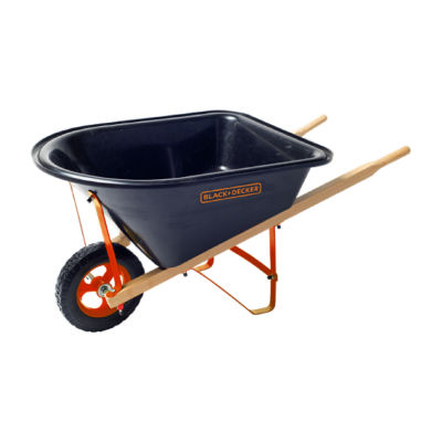 Black+Decker Realistic Wheelbarrow For Kids Garden Toy