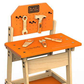 Black and Decker Kids Workbench and Six Piece Wooden Tool Set, WWB002-BD