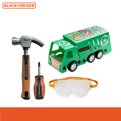 Black+Decker Diy Recycling Bus Kit And 3pcs Pretend Play Toolset