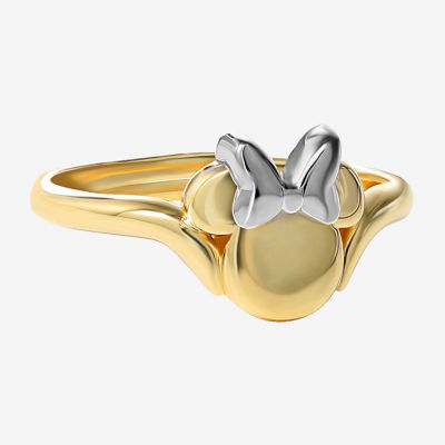 Disney Collection Girls 14K Two Tone Gold Minnie Mouse Signet Ring