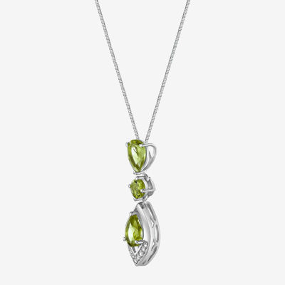 Womens Gemstone Sterling Silver Pendant Necklace