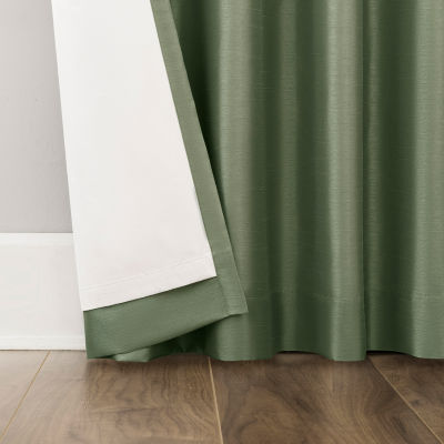 Sun Zero Evelina Faux Dupioni Silk Thermal Extreme Back Tab Energy Saving 100% Blackout Single Curtain Panel