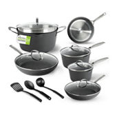 KitchenAid Hard Anodized Nonstick Cookware Pots and Pans Set, 10-Piece,  Onyx Black