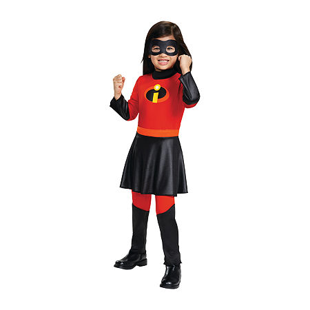 Toddler Girls Violet Jumpsuit Deluxe The Incredibles Costume, 3t-4t, Red