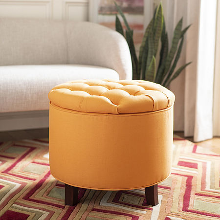 Amelia Storage Ottoman, One Size, Orange