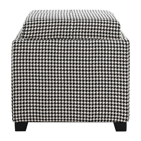 Harrison Tray Storage Ottoman, One Size, Black