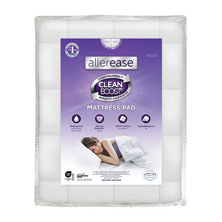 Allerease Waterproof Mattress Pad, One Size, White