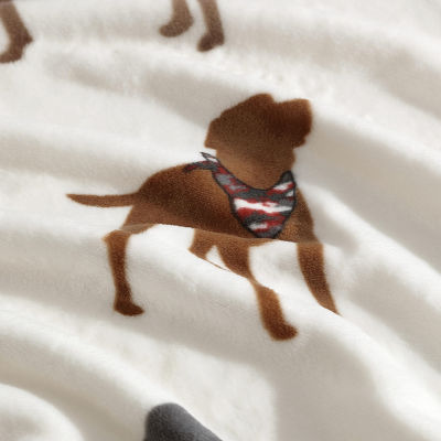 Eddie Bauer Dogs with scarves fleece Blanket