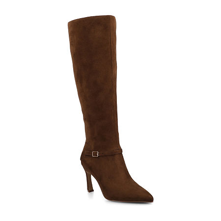 Journee Collection Womens Elara Stiletto Heel Dress Boots, 6 1/2 Medium, Brown