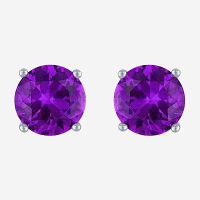 Gemstone Sterling Silver 7mm Stud Earrings